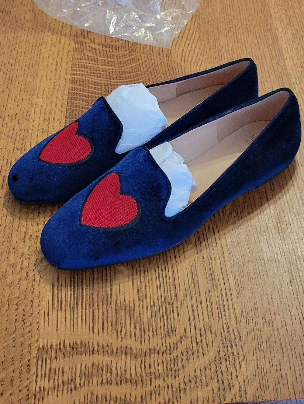 J. Crew Made-in-Italy Smoking Slippers - navy, red - Picture 8 of 13